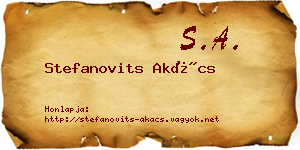 Stefanovits Akács névjegykártya